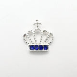 Queen - Nail Charms 10pc - #344 Silver Blue Crystal Crowns