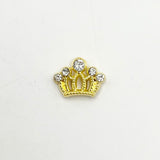 Queen - Nail Charms 10pc - #159 Gold Tiaras with White Stones