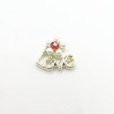 Queen - Nail Charms 10pc - #223 Gold “Love” Red Flowers