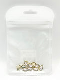 Queen - Nail Charms 10pc - #180 Gold Pink Leafs with Crystals