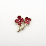 Queen - Nail Charms 10pc - #284 Gold Red Flower Stem Branches