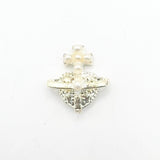 Queen - Nail Charms 10pc - #376 Gold Heart Pearl Crosses