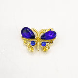 Queen - Nail Charms 10pc - #111 Gold Sapphire Gem Butterflies