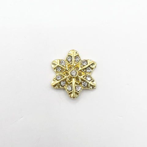 Queen - Nail Charms 10pc - #241 Gold Big Crystal Snowflakes