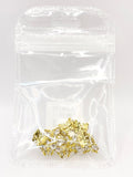 Queen - Nail Charms 10pc - #113 Gold White Gem Butterflies