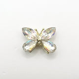 Queen - Nail Charms 10pc - #312 Gold Iridescent Crystal Winged Butterflies