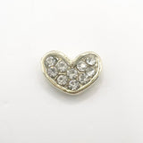 Queen - Nail Charms 10pc - #208 Gold Wide Hearts with Crystals