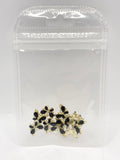 Queen - Nail Charms 10pc - #026 Gold Black Crystal Butterflies