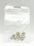 Queen - Nail Charms 10pc - #191 Gold Winged White Heart Crystals