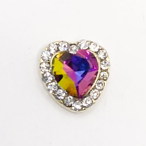 Queen - Nail Charms 10pc - #053 Gold Rainbow Hearts