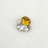 Queen - Nail Charms 10pc - #200 Gold Yellow & White Crystal Clusters