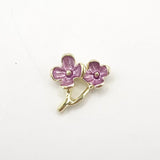 Queen - Nail Charms 10pc - #285 Gold Purple Flower Stem Branches