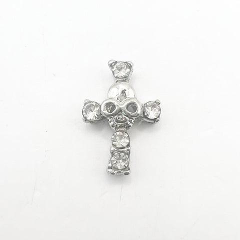 Queen - Nail Charms 10pc - #390 Silver Skull Crosses