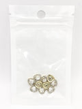 Queen - Nail Charms 10pc - #059 Gold Crystal Hearts