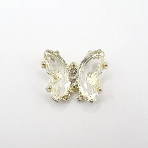 Queen - Nail Charms 10pc - #340 Gold Clear Butterflies