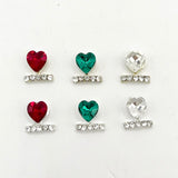 Queen - Nail Charms 10pc - #047 Assorted Hearts with Crystals