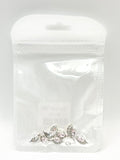 Queen - Nail Charms 10pc - #179 Silver Pink Leafs with Crystals