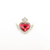 Queen - Nail Charms 10pc - #234 Gold Winged Red Heart Crystals