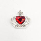 Queen - Nail Charms 10pc - #129 Silver Red Heart Crowns