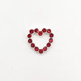 Queen - Nail Charms 10pc - #146 Silver Hearts with Red Crystals