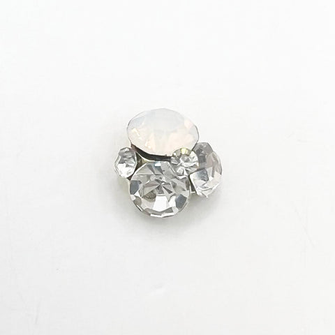 Queen - Nail Charms 10pc - #414 Gold White Crystal Clusters