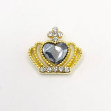 Queen - Nail Charms 10pc - #135 Gold Smokey Heart Crowns