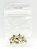 Queen - Nail Charms 10pc - #170 Gold Bows with Smoky Heart Gem