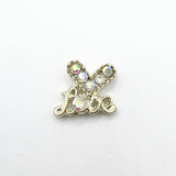 Queen - Nail Charms 10pc - #219 Gold “Love” Iridescent Hearts