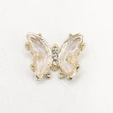 Queen - Nail Charms 10pc - #040 Gold Crystal Butterflies