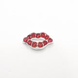 Queen - Nail Charms 10pc - #252 Silver Red Crystal Lips