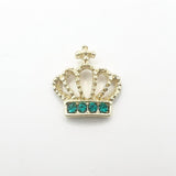 Queen - Nail Charms 10pc - #349 Gold Green Crystal Crowns