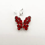 Queen - Nail Charms 10pc - #304 Silver Red Crystal Butterflies with Mini