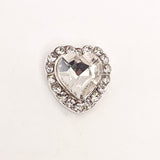 Queen - Nail Charms 10pc - #061 Silver Crystal Hearts