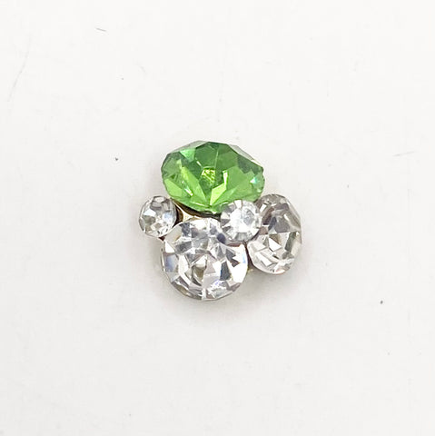 Queen - Nail Charms 10pc - #102 Gold Green & White Crystal Clusters