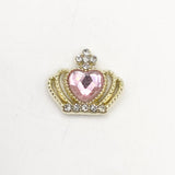 Queen - Nail Charms 10pc - #139 Gold Pink Heart Crowns