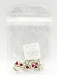 Queen - Nail Charms 10pc - #133 Gold Hearts with Clear and Red Crystals