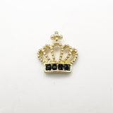 Queen - Nail Charms 10pc - #357 Gold Black Crystal Crowns