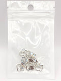 Queen - Nail Charms 10pc - #096 Silver "Love" Iridescent Crystal Hearts