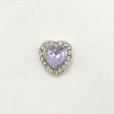 Queen - Nail Charms 10pc - #198 Gold Purple Hearts with Surrounding Crystals