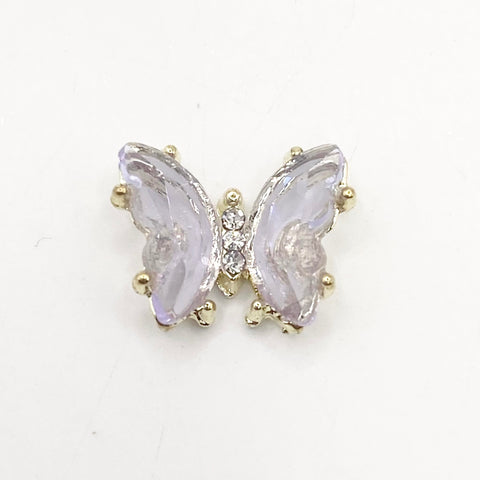 Queen - Nail Charms 10pc - #041 Gold Purple Butterflies