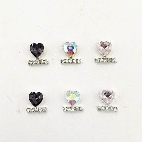 Queen - Nail Charms 10pc - #048 Assorted Hearts with Crystals