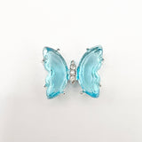 Queen - Nail Charms 10pc - #330 Silver Sky Blue Butterflies