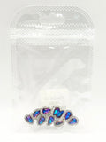 Queen - Nail Charms 10pc - #013 Silver Dark Iridescent Teardrops with Crystals