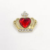 Queen - Nail Charms 10pc - #140 Gold Red Heart Crowns