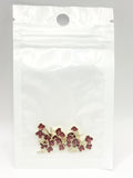 Queen - Nail Charms 10pc - #284 Gold Red Flower Stem Branches