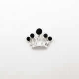 Queen - Nail Charms 10pc - #358 Silver Black Stone Crowns