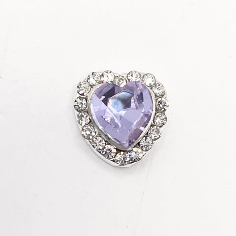 Queen - Nail Charms 10pc - #072 Silver Purple Hearts