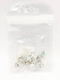 Queen - Nail Charms 10pc - #128 Silver Iridescent Heart Crowns