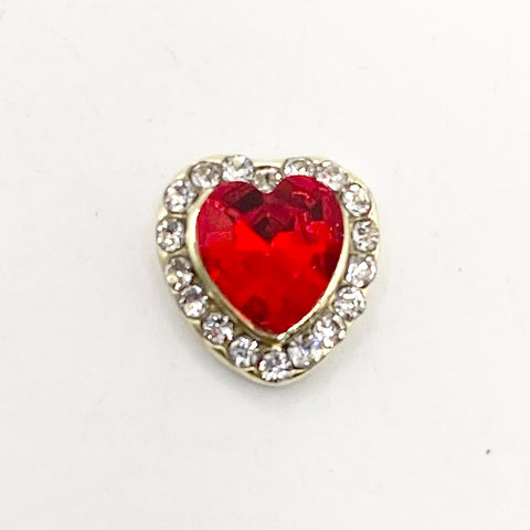 Queen - Nail Charms 10pc - #054 Gold Red Hearts