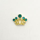 Queen - Nail Charms 10pc - #160 Gold Tiaras with Green Stones